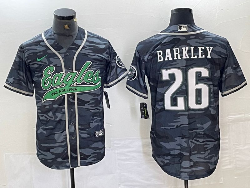 Men Philadelphia Eagles #26 Barkley Camo 2024 Nike Co branded NFL Jersey style 2